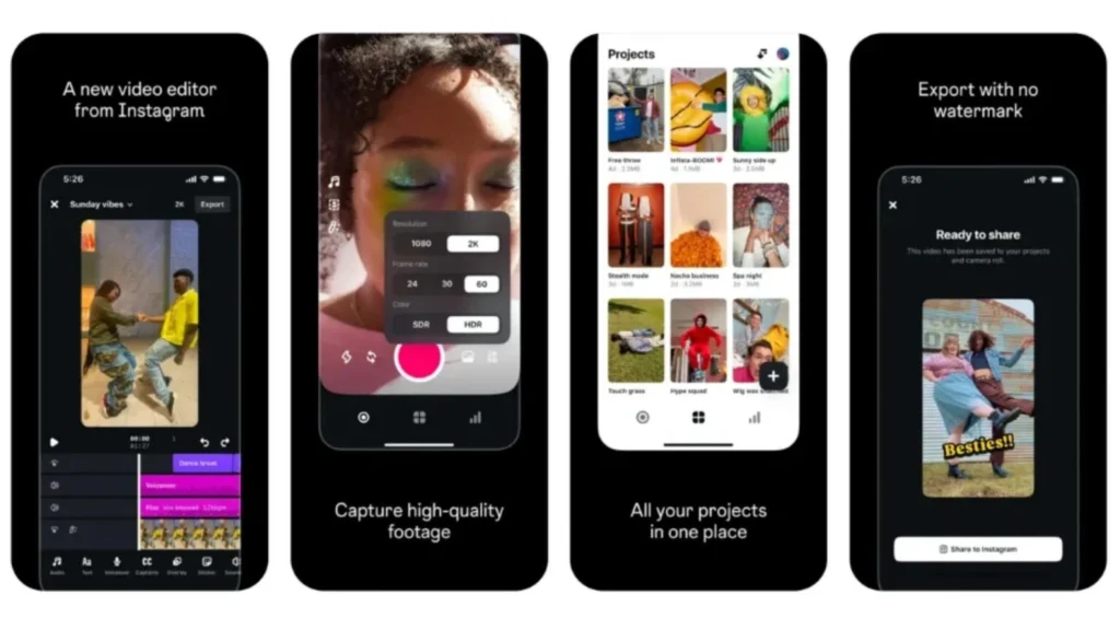 Features of Meta EDITS Video Editing App