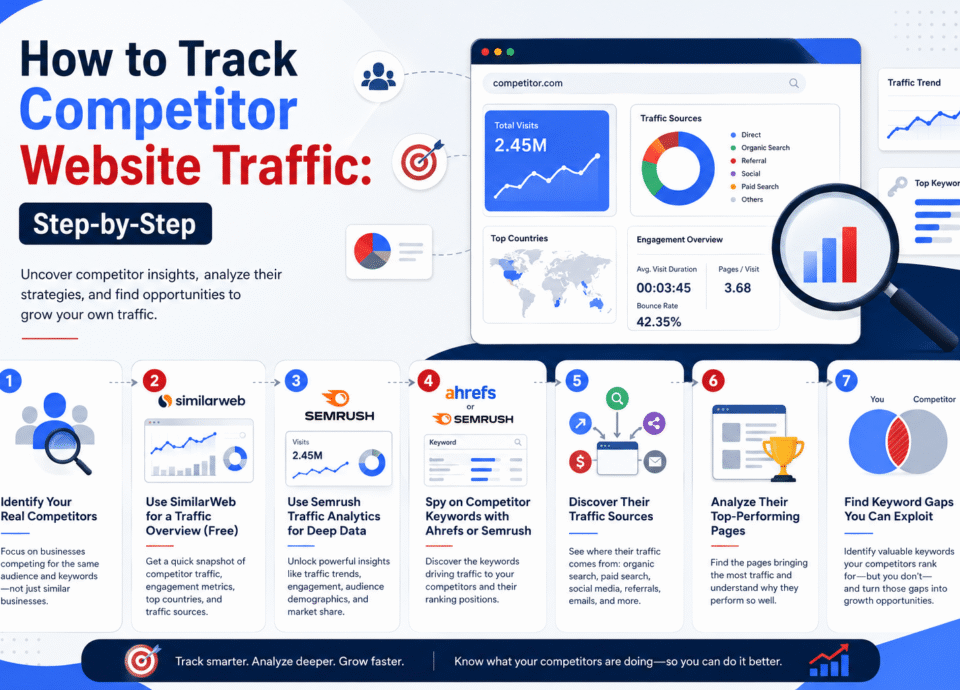 Infographic showing local SEO strategies for multiple business locations, including Google Business Profile optimization, local rankings, reviews, maps, and branch visibility on Google in 2026
